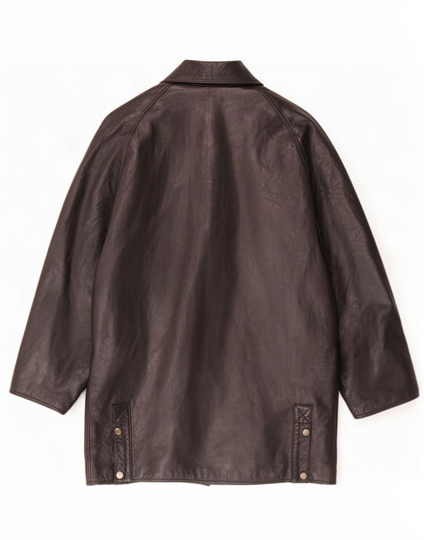 Vintage Mens Leather Coat UK 40 Large Black