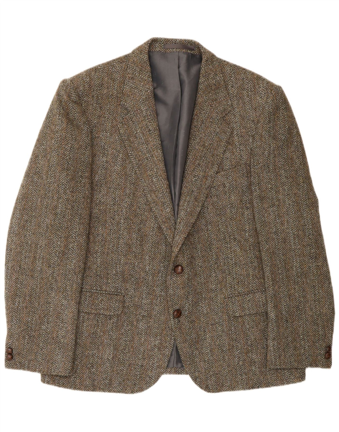 Мужской пиджак HARRIS TWEED на 2 пуговицах, Великобритания, 46, 3XL, зеленый, шерсть с рисунком «елочка»