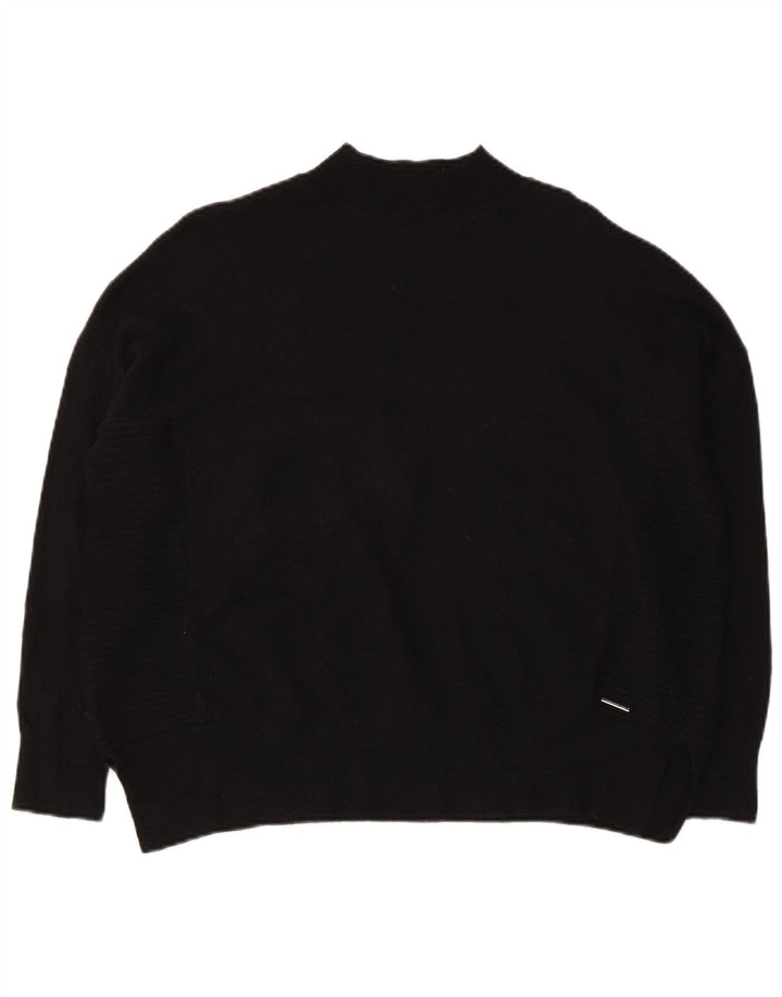 Женский свободный джемпер с высоким воротником Superdry, Великобритания, 10, маленький, черный