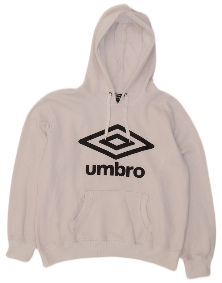 Umbro Мужской джемпер с капюшоном с рисунком, средний белый, хлопок