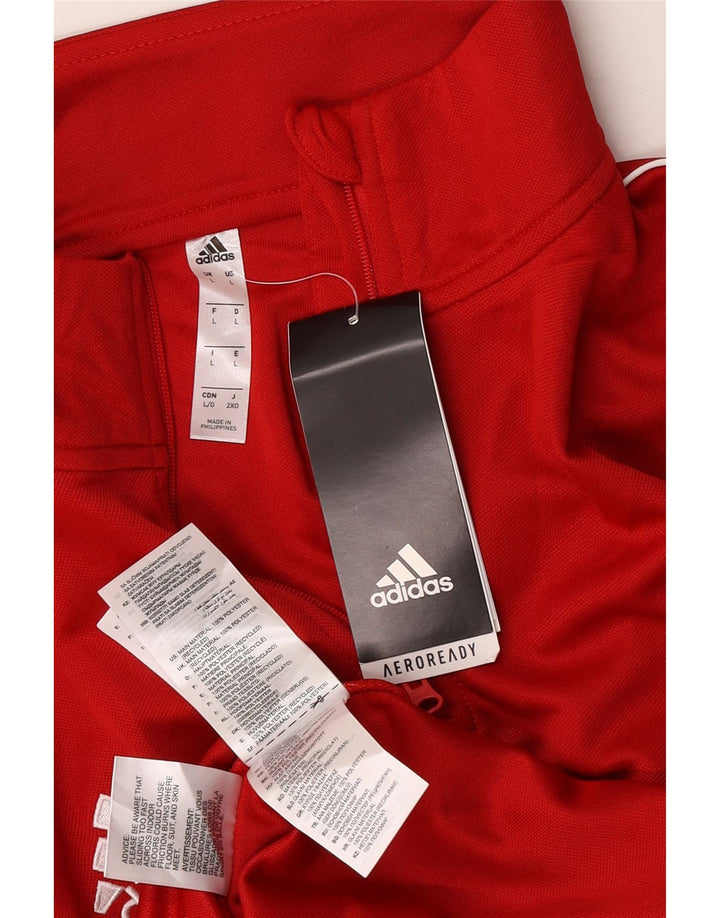 Мужской пуловер с воротником на молнии Adidas Aeroready, большой красный полиэстер