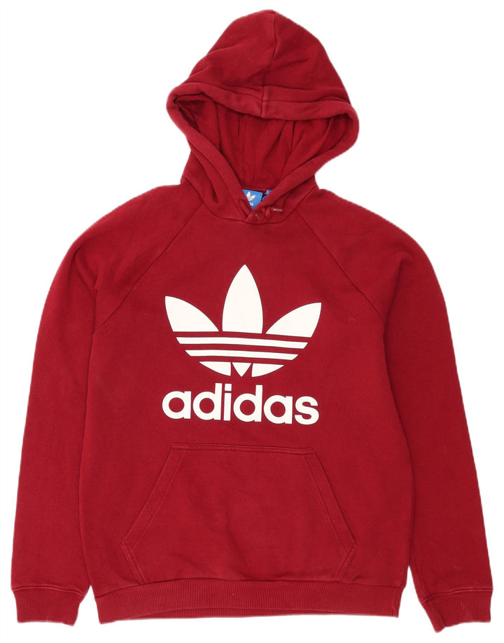 Мужской джемпер с капюшоном Adidas с рисунком, средний красный, хлопок