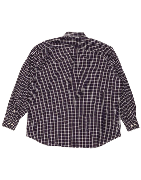 Мужская рубашка классического кроя Nautica, размер 18, 2XL, темно-синяя клетка, хлопок