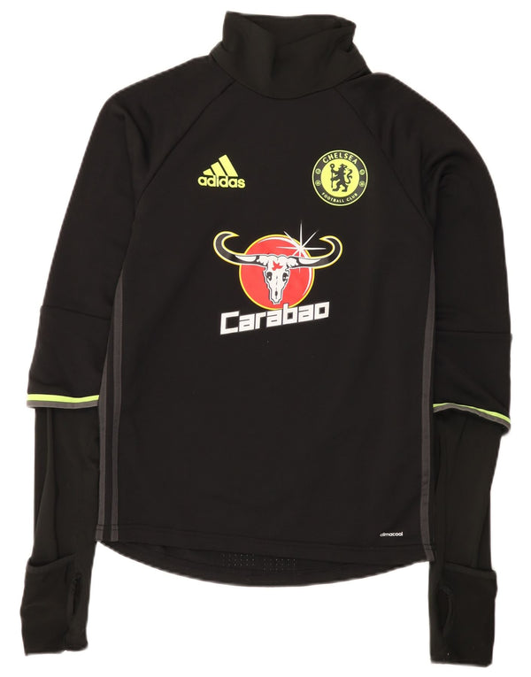 Adidas Men Chelsea FC Графический топ с длинным рукавом XS Черный полиэстер