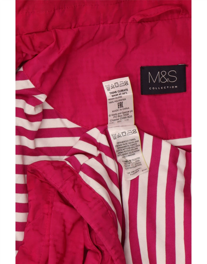 Женская дождевик с капюшоном Marks & Spencer UK 18 XL, розовый полиэстер