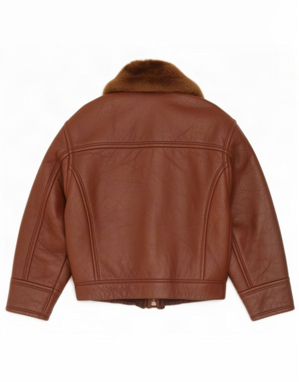 Винтажная мужская дубленка IT 56 3XL Коричневый