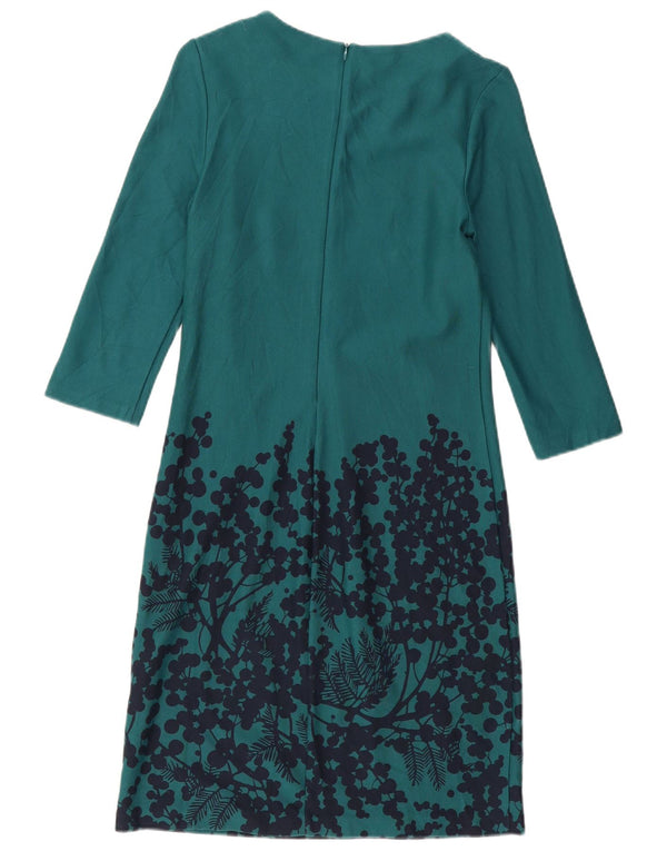 Boden Womens 3/4 Sleeve Shift Dress UK 8 Small Green Floral Modal