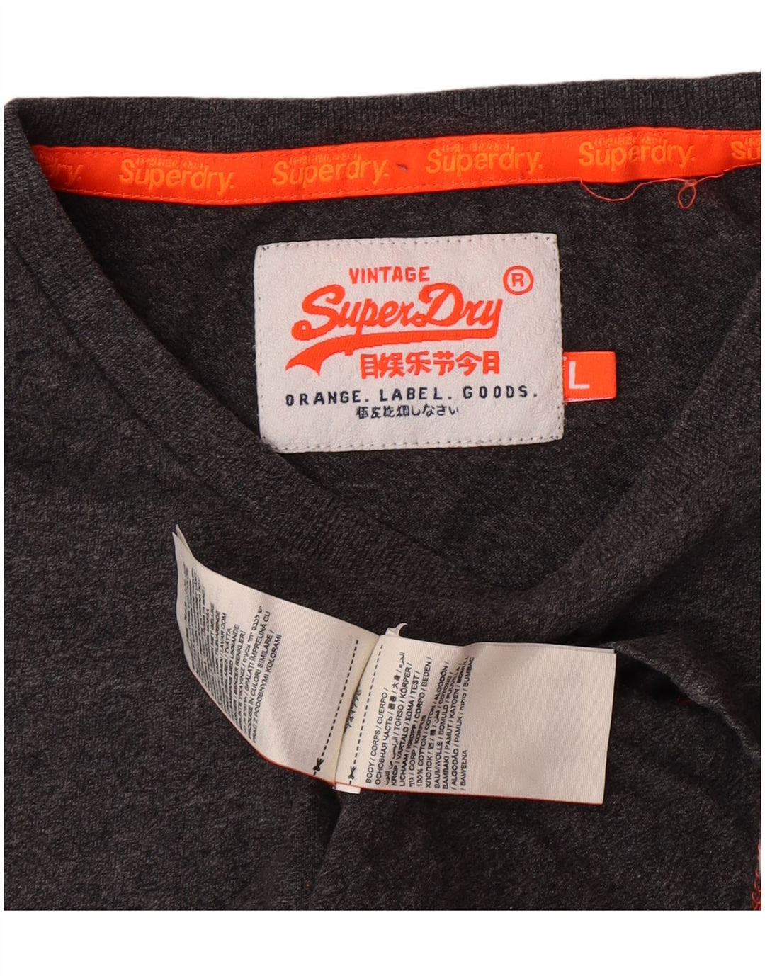 Мужская футболка Superdry, большой серый хлопок с крапинками