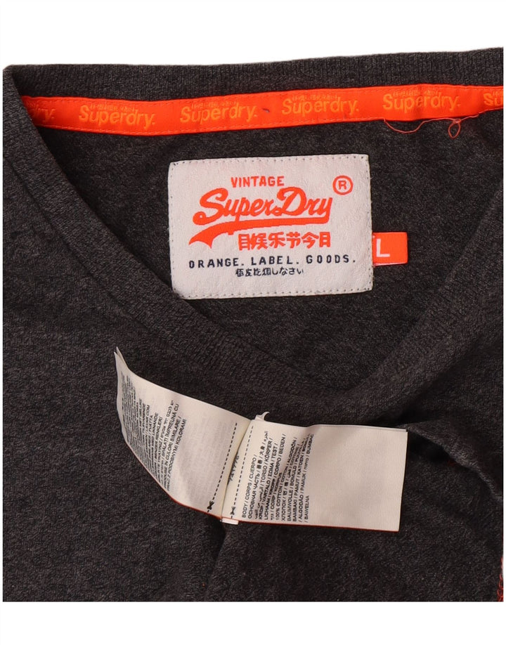 Мужская футболка Superdry, большой серый хлопок с крапинками