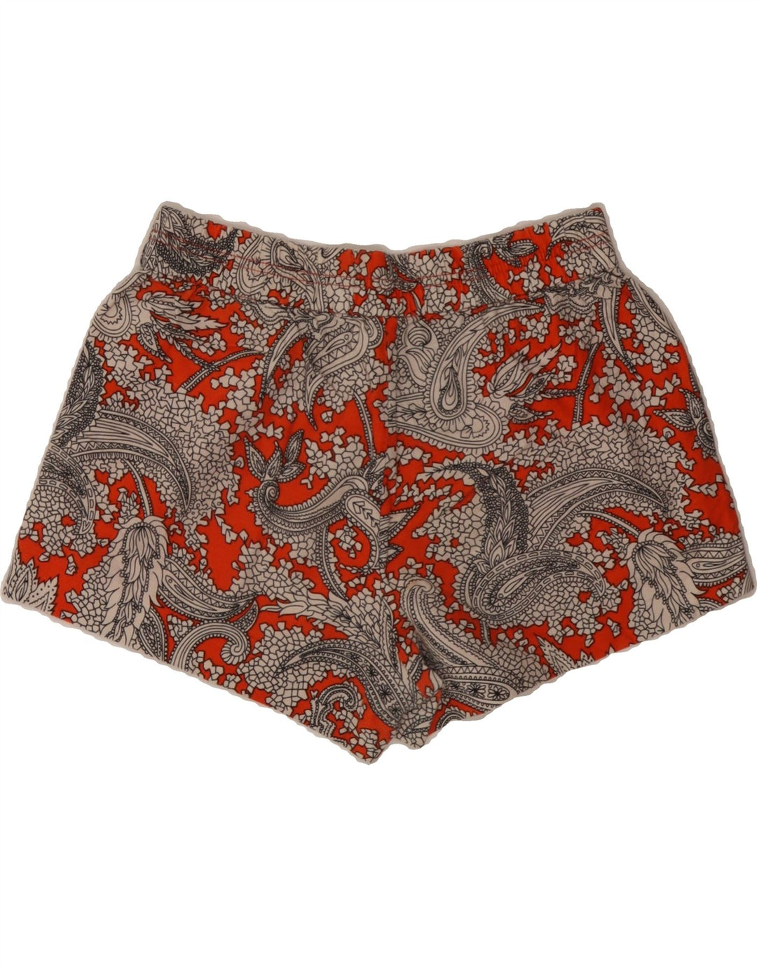 J. CREW Womens Shorts US 4 Small W27 Red Paisley Linen Vintage J. Crew and Second-Hand J. Crew from Messina Hembry 
