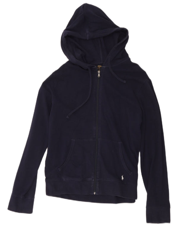 Женский свитер с капюшоном на молнии Polo Ralph Lauren UK 14, средний темно-синий, хлопок