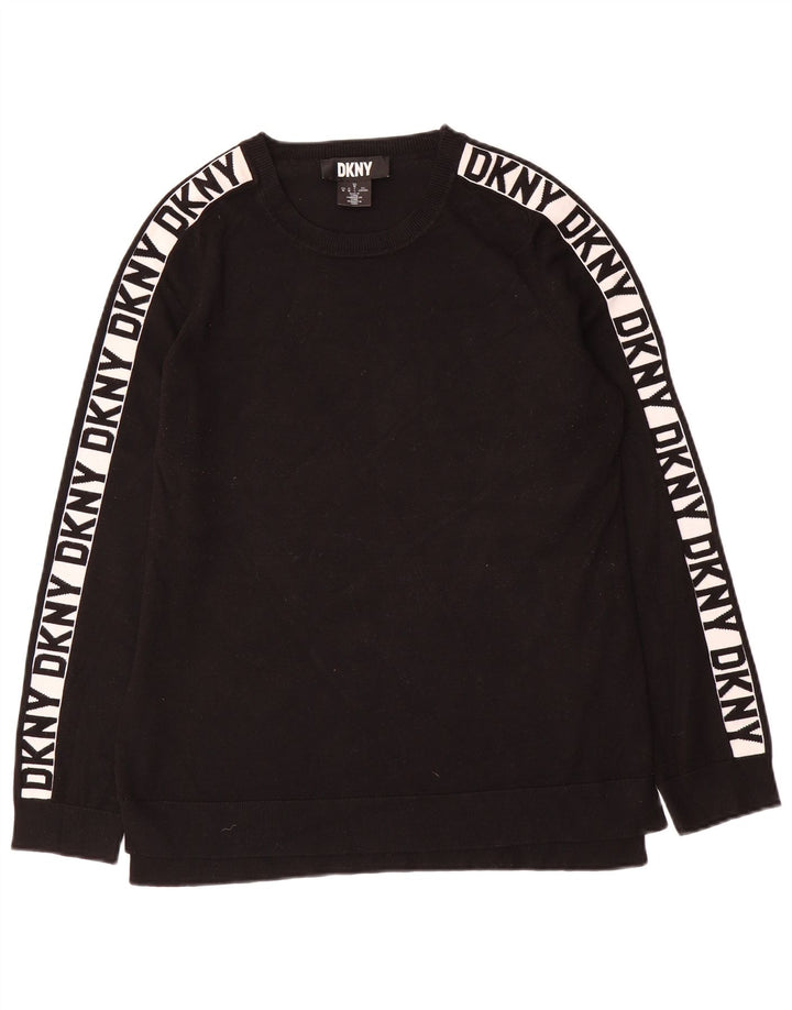 Женский свитер с рисунком Dkny UK 12, средний черный, вискоза