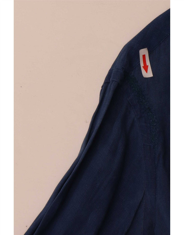 Мужская рубашка Ralph Lauren, маленькая, темно-синяя, льняная