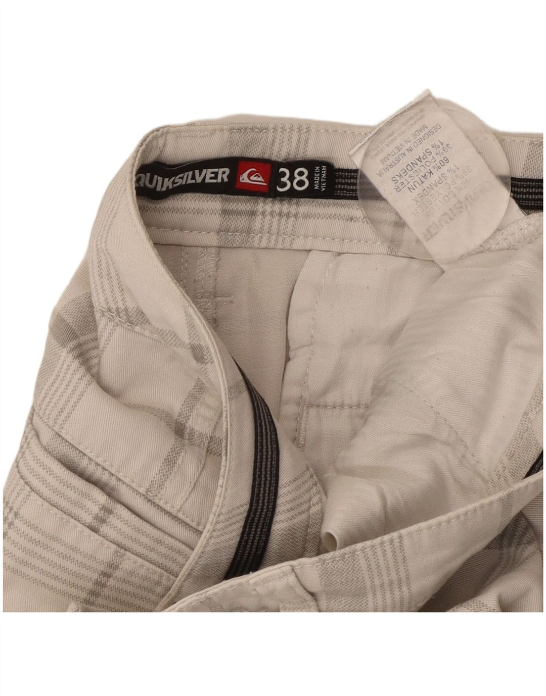 Мужские шорты чинос QUIKSILVER W38 XL, хлопок в белую клетку