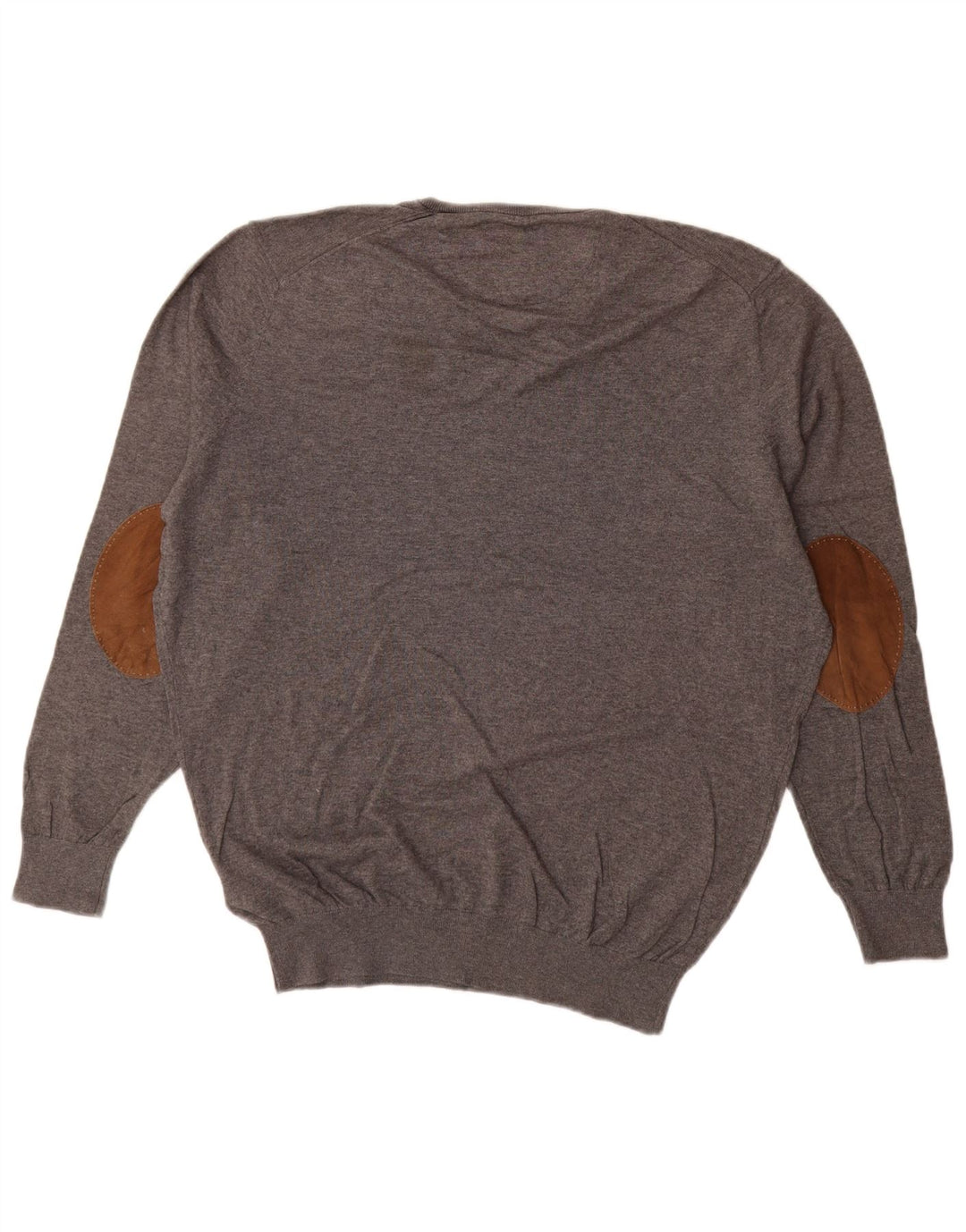 MASSIMO DUTTI Мужской джемпер с v-образным вырезом XL, серый хлопок