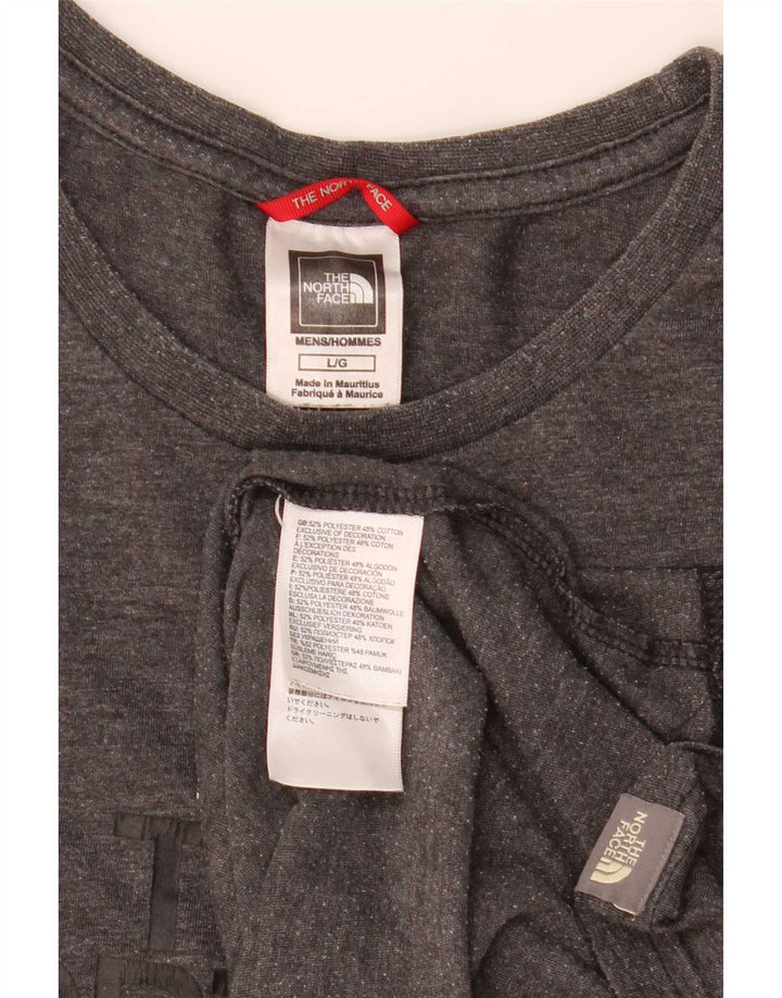 Мужская футболка с рисунком The North Face, большой серый полиэстер с крапинками