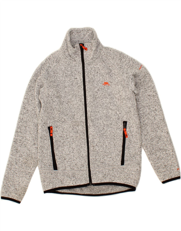 TRESPASS Boys Tracksuit Top Jacket 9-10 Years Grey Flecked Polyester Vintage Trespass and Second-Hand Trespass from Messina Hembry 