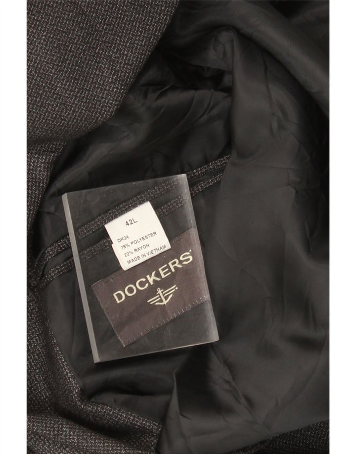 Мужской пиджак на двух пуговицах DOCKERS UK 42 XL, серый полиэстер