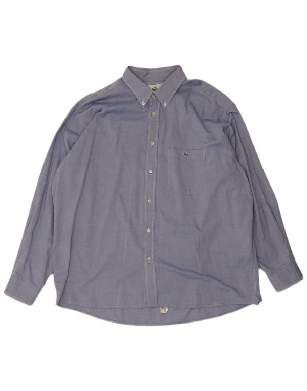 Мужская рубашка Lacoste, размер 45 XL, синяя, хлопок