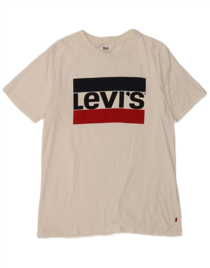 Мужская футболка с рисунком Levi's, средний белый цвет