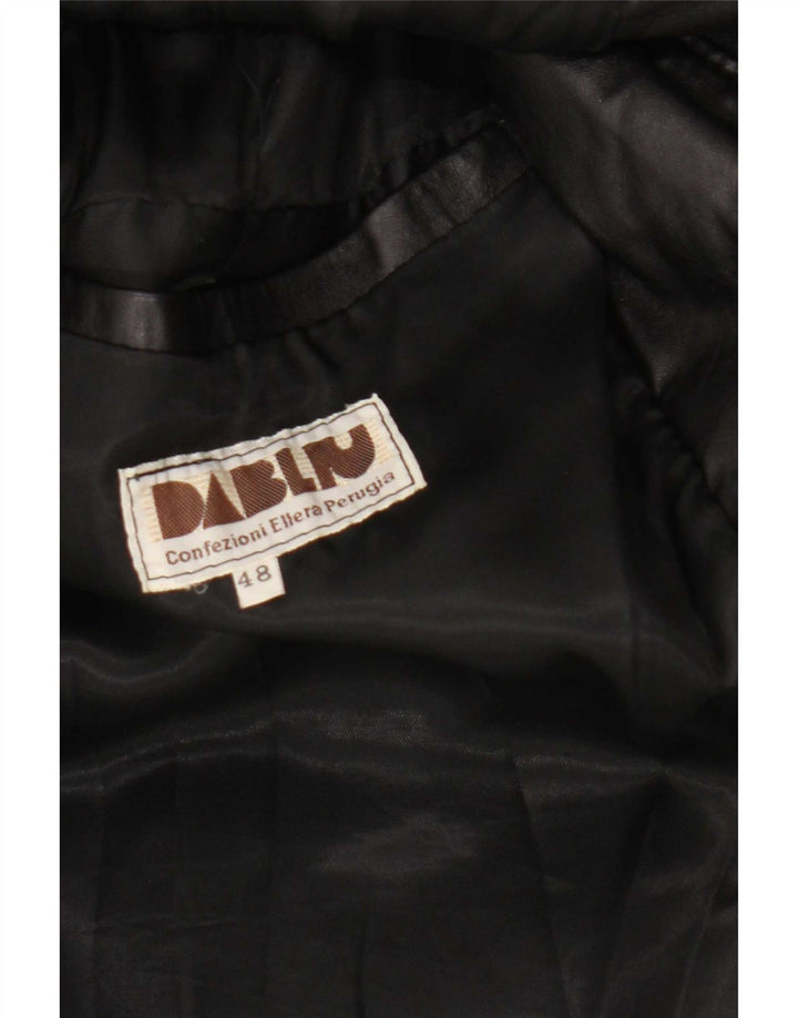 Винтажная мужская кожаная куртка IT 48 Medium Black