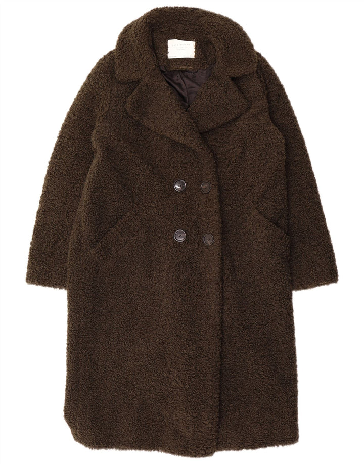 Женское пальто Teddy Bear Zara UK 16, большой цвет хаки