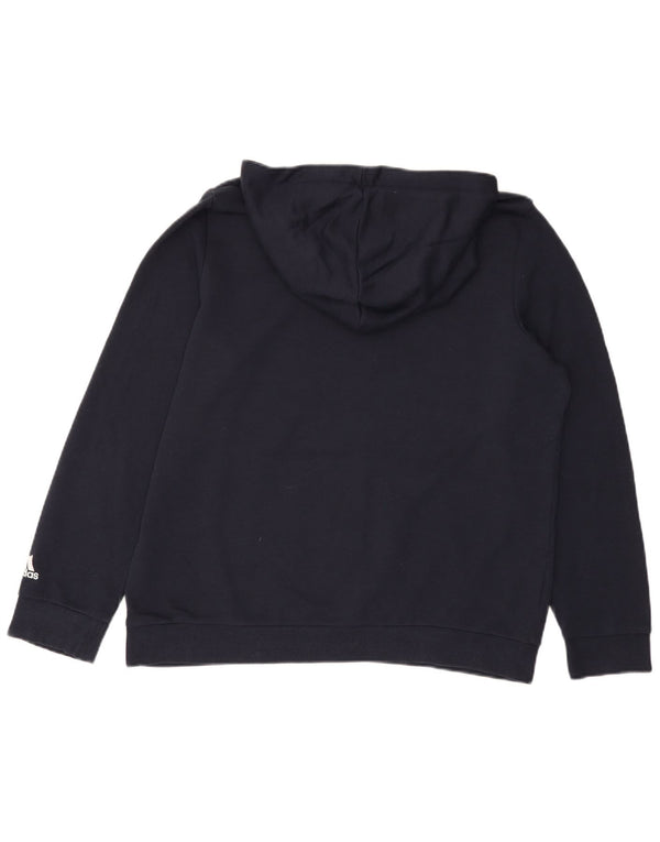 Женский джемпер с капюшоном Adidas с графическим рисунком UK 20/22 XL, темно-синий, хлопок