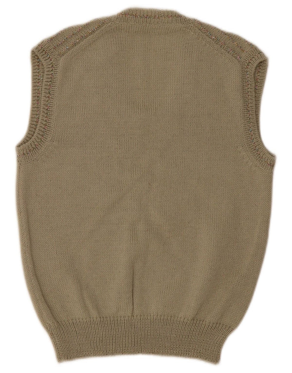 Винтажная женская майка-майка UK 4 XS в бежевую полоску