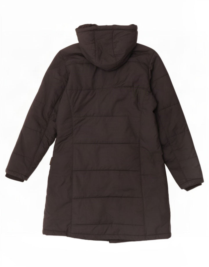 Женское стеганое пальто с капюшоном Jack Wolfskin UK 16, большой черный полиэстер