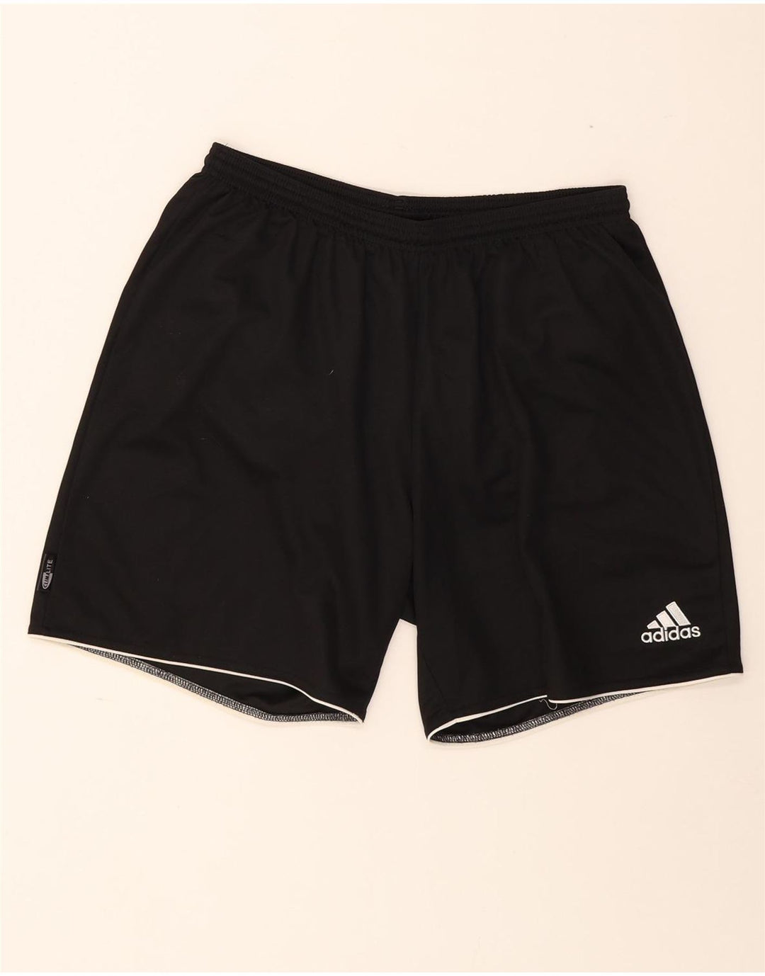 Мужские спортивные шорты Adidas Climalite, большие черные полосатые полиэстеровые шорты