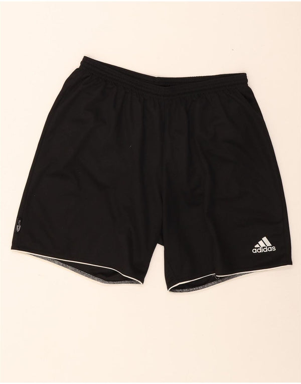 Мужские спортивные шорты Adidas Climalite, большие черные полосатые полиэстеровые шорты