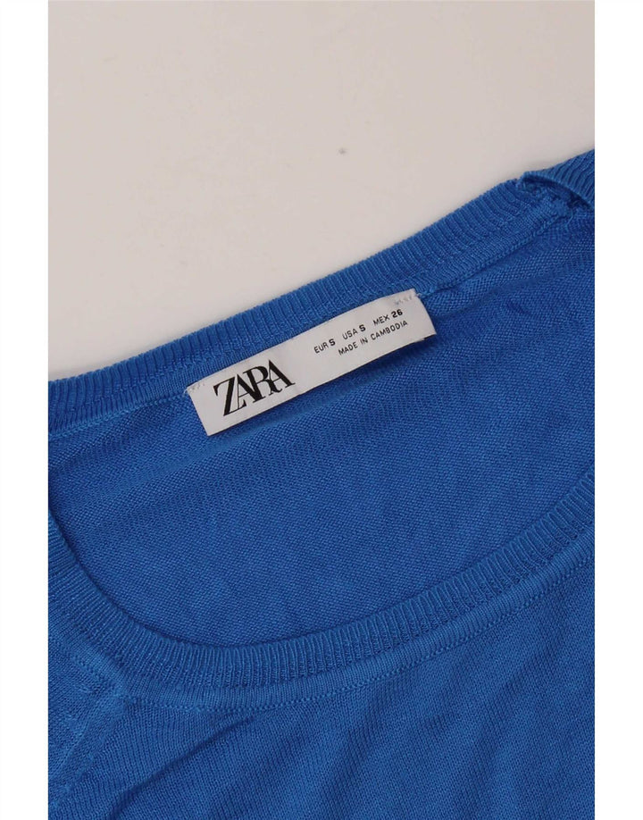 Женский свободный джемпер с вырезом «лодочка» Zara UK 10, маленький синий