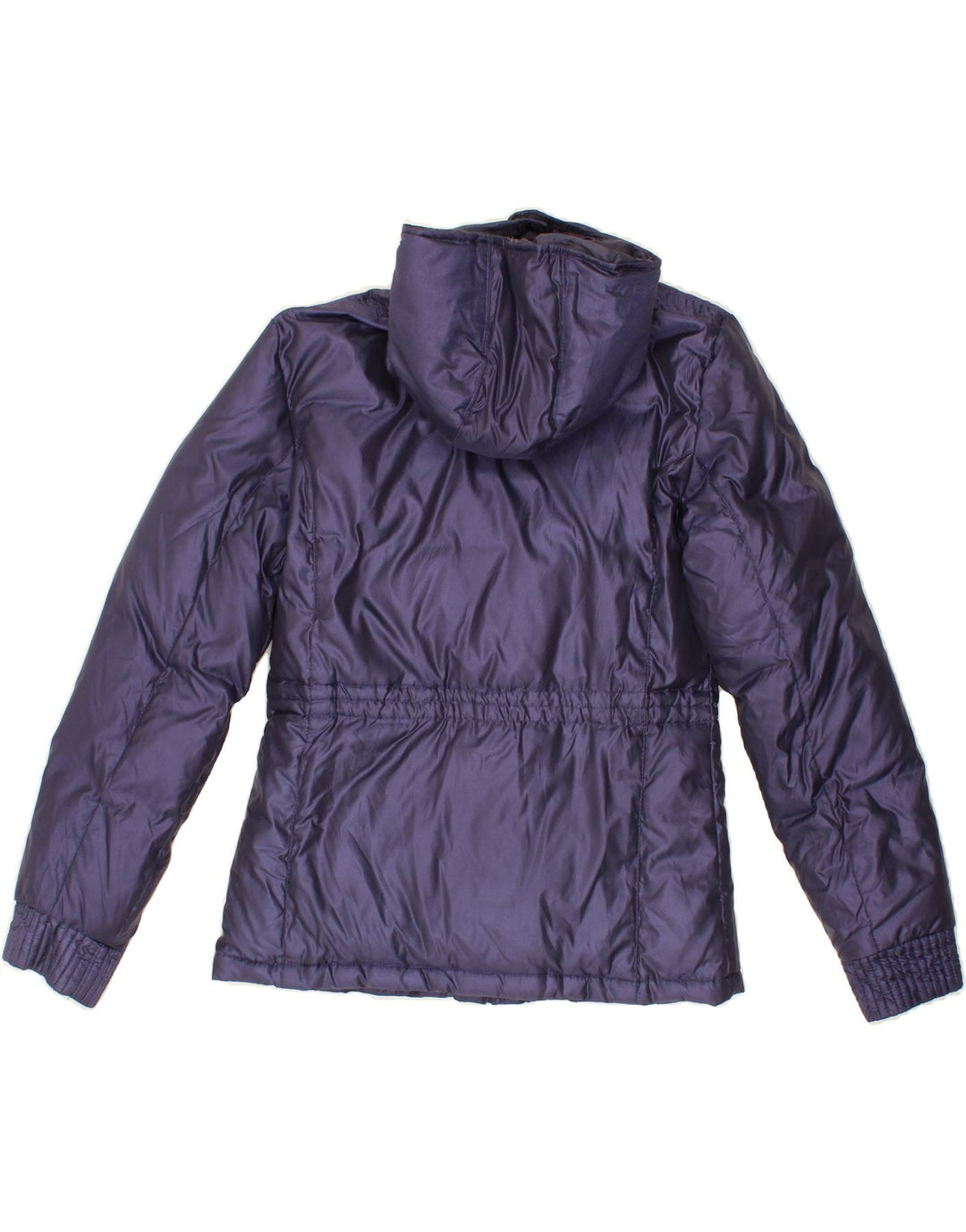 ASICS Womens Hooded Padded Jacket UK 14 Medium Navy Blue Nylon Vintage Asics and Second-Hand Asics from Messina Hembry 