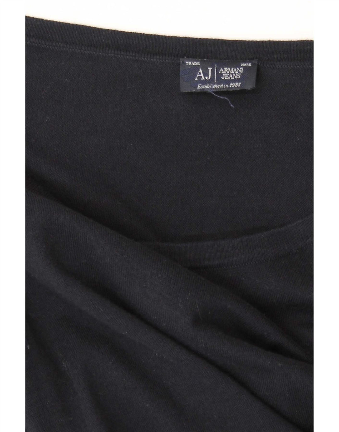 Armani Jeans Женский топ с длинным рукавом UK 12 Средний Темно-синий