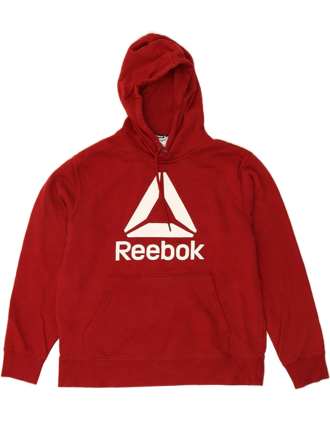 REEBOK Mens Graphic Hoodie Jumper Large Red Cotton Vintage Reebok and Second-Hand Reebok from Messina Hembry 