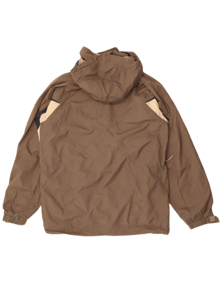 Мужская непромокаемая куртка Helly Hansen с капюшоном UK 38, средний коричневый нейлон с цветными блоками