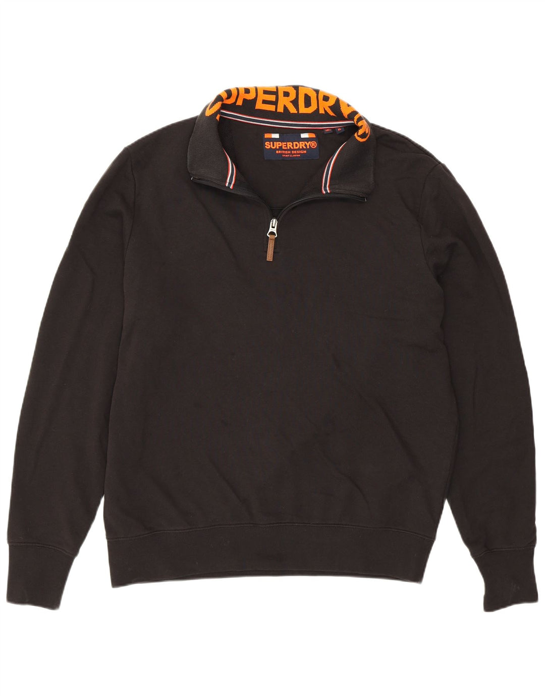 Мужской джемпер с воротником на молнии Superdry XL, черный хлопок