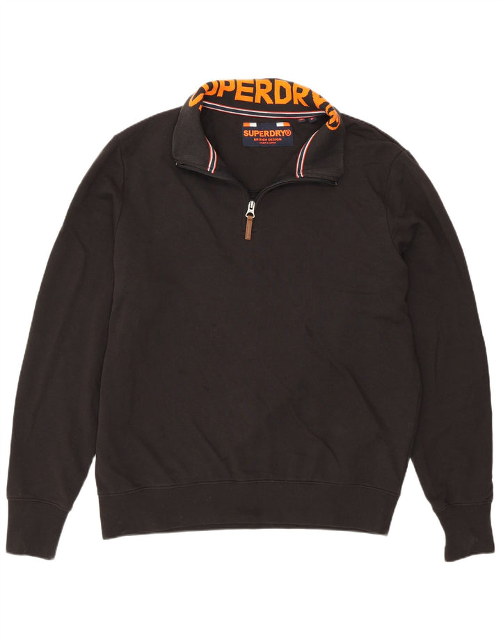 Мужской джемпер с воротником на молнии Superdry XL, черный хлопок