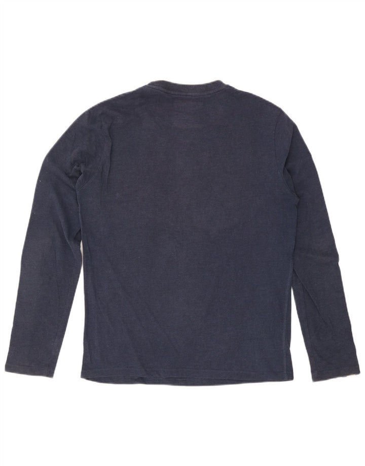 Superdry Мужская футболка с рисунком с длинным рукавом, средний темно-синий