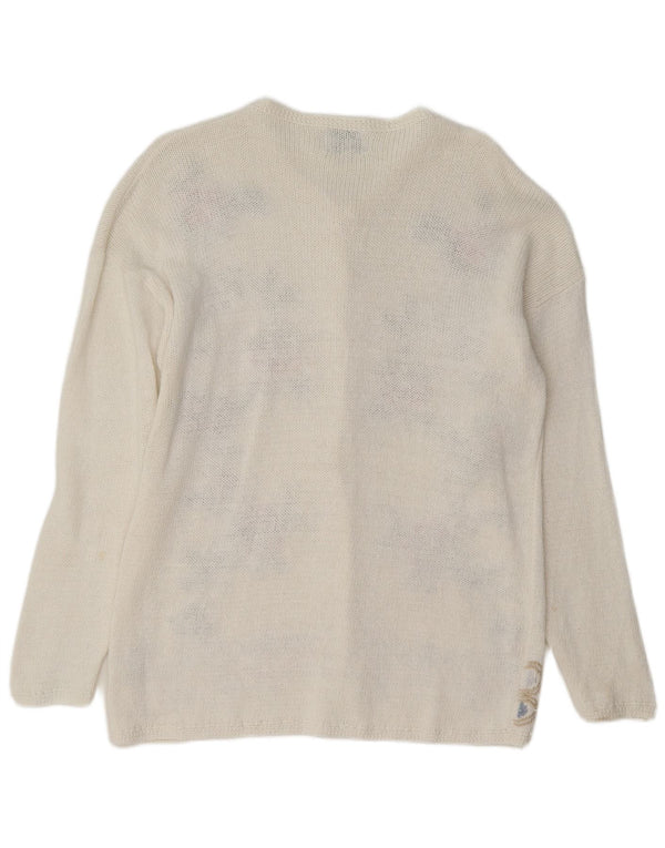 Женский кардиган Bottega Verde UK 16, большой белый цветочный узор Ramie