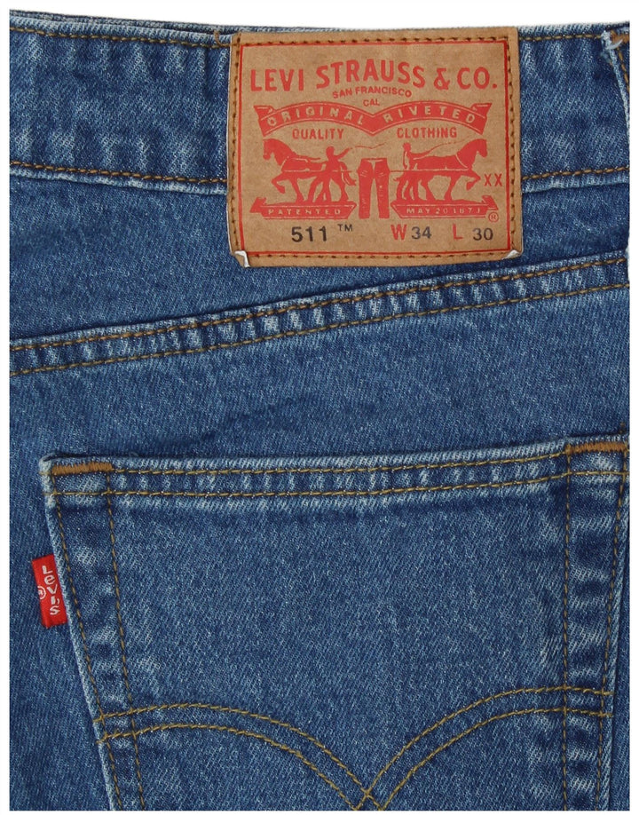 Мужские джинсы Levi's Slim 511 W34 L30 синие, хлопок