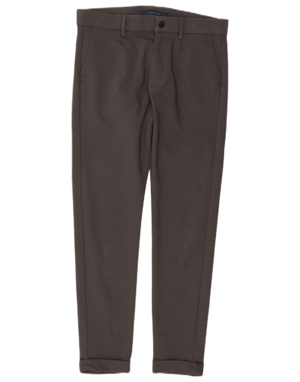ZARA Mens Slim Chino Trousers EU 40 Medium W31 L28 Grey Cotton