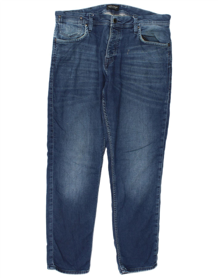 Мужские узкие джинсы Jack & Jones W34 L32 синие, хлопок