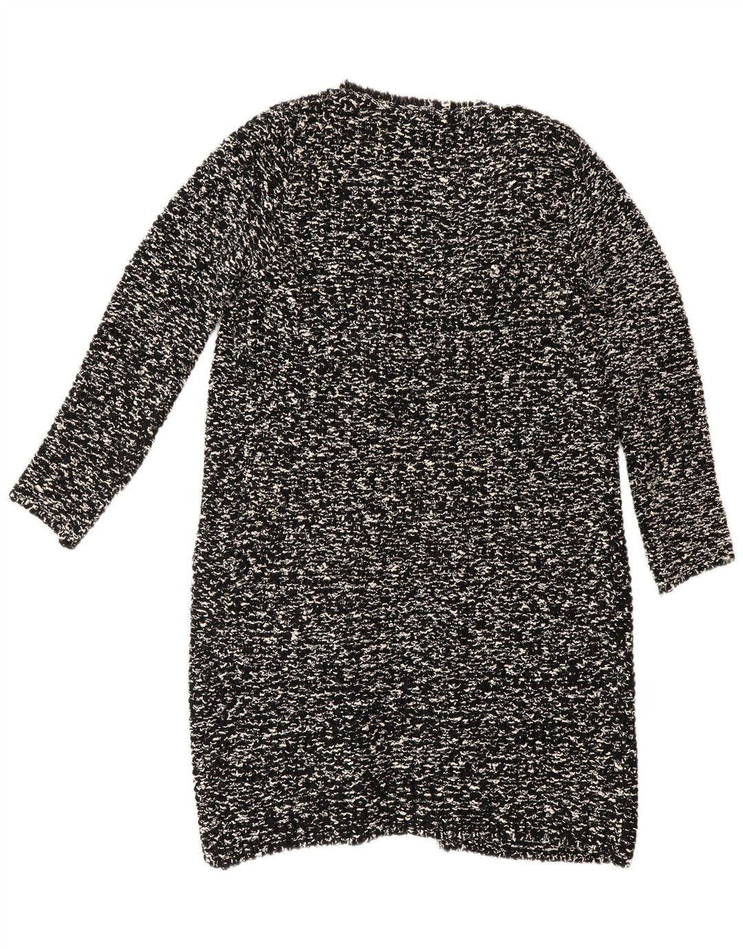 Женский удлиненный кардиган Zara UK 14, средний черный в крапинку