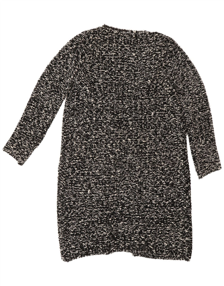 Женский удлиненный кардиган Zara UK 14, средний черный в крапинку