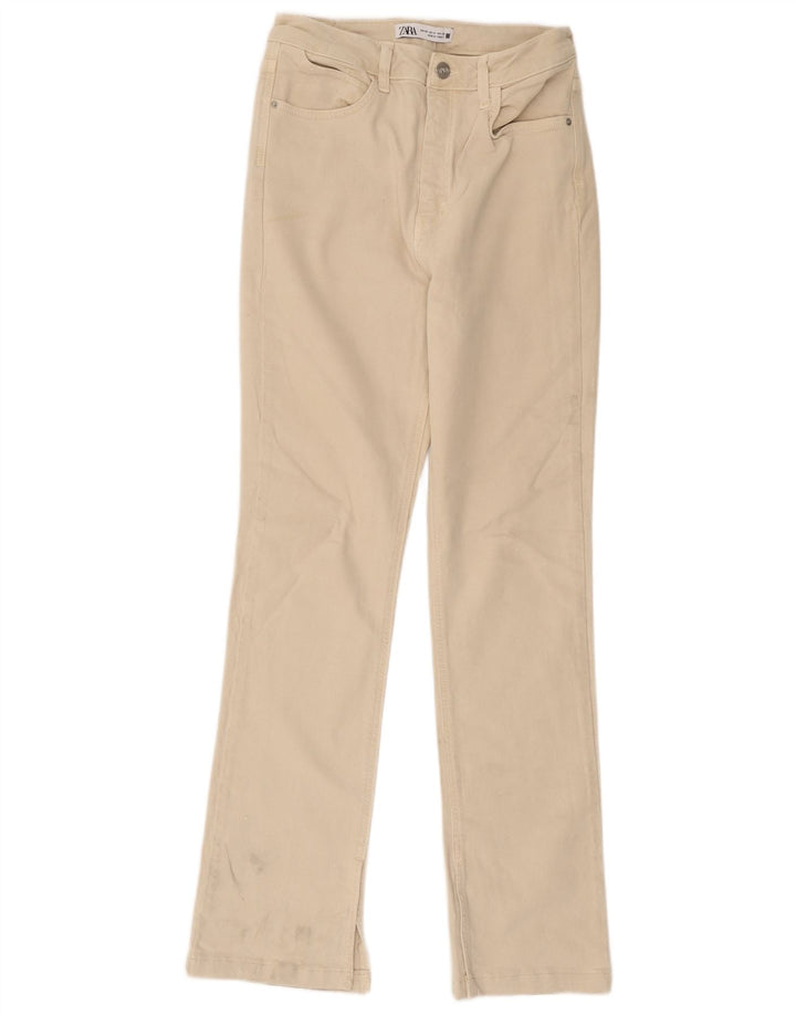 Женские прямые джинсы Zara EU 38, маленькие W28 L31, бежевые