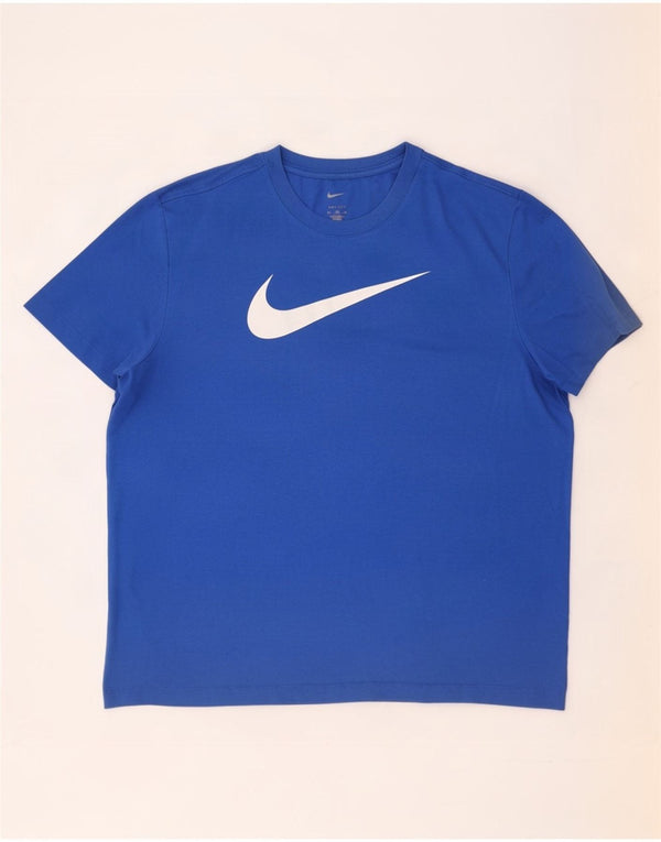 Мужская футболка Nike Dri Fit с графическим рисунком 2XL, синяя, полиэстер