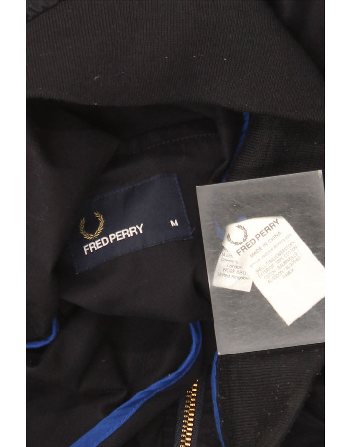 Мужская куртка-бомбер Fred Perry UK 38, средний темно-синий хлопок