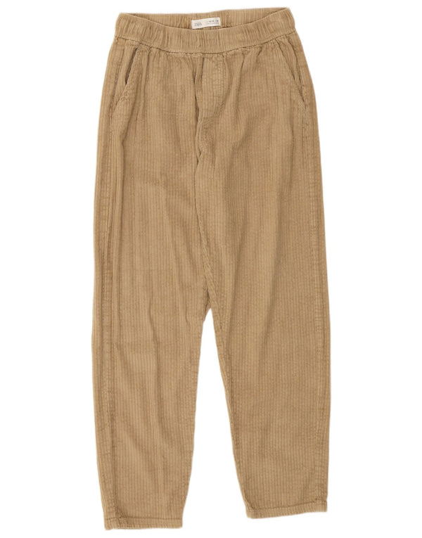 Zara Вельветовые брюки свободного кроя для девочек 13–14 лет W26 L28 Бежевый хлопок