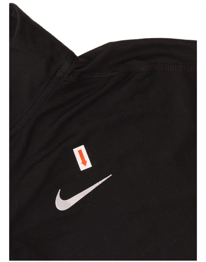 Женский пуловер с воротником на молнии NIKE Dri Fit UK 10, маленький черный цвет